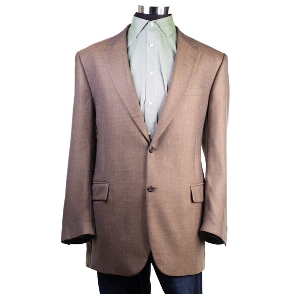 Joseph Abb Camel Tan Seasonless Wool/bambo STAYS COOL 2-Button Blazer Jacket 44L - Picture 2 of 11